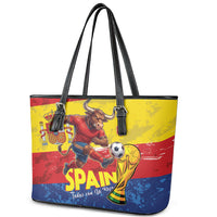 Spain National Football Leather Tote Bag Spanish Bull Trophy Todos con La Roja