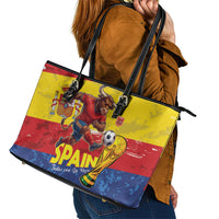 Spain National Football Leather Tote Bag Spanish Bull Trophy Todos con La Roja