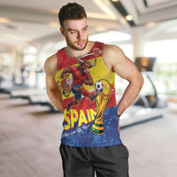 Spain National Football Custom Men Tank Top Spanish Bull Trophy Todos con La Roja