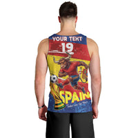 Spain National Football Custom Men Tank Top Spanish Bull Trophy Todos con La Roja