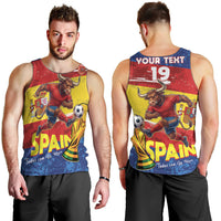 Spain National Football Custom Men Tank Top Spanish Bull Trophy Todos con La Roja