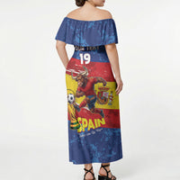Spain National Football Custom Off Shoulder Maxi Dress Spanish Bull Trophy Todos con La Roja