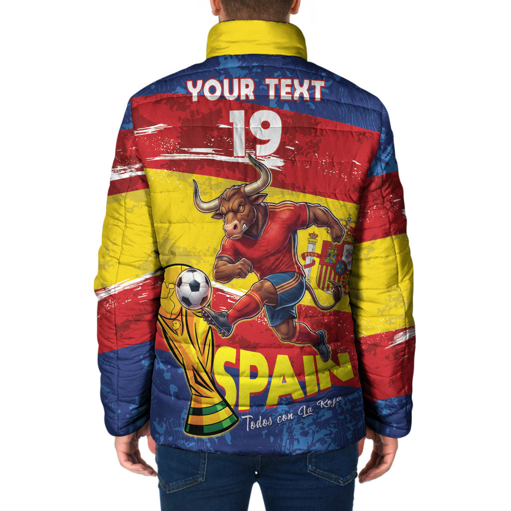 Spain National Football Custom Padded Jacket Spanish Bull Trophy Todos con La Roja