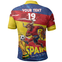 Spain National Football Custom Polo Shirt Spanish Bull Trophy Todos con La Roja