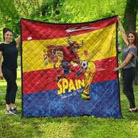 Spain National Football Quilt Spanish Bull Trophy Todos con La Roja