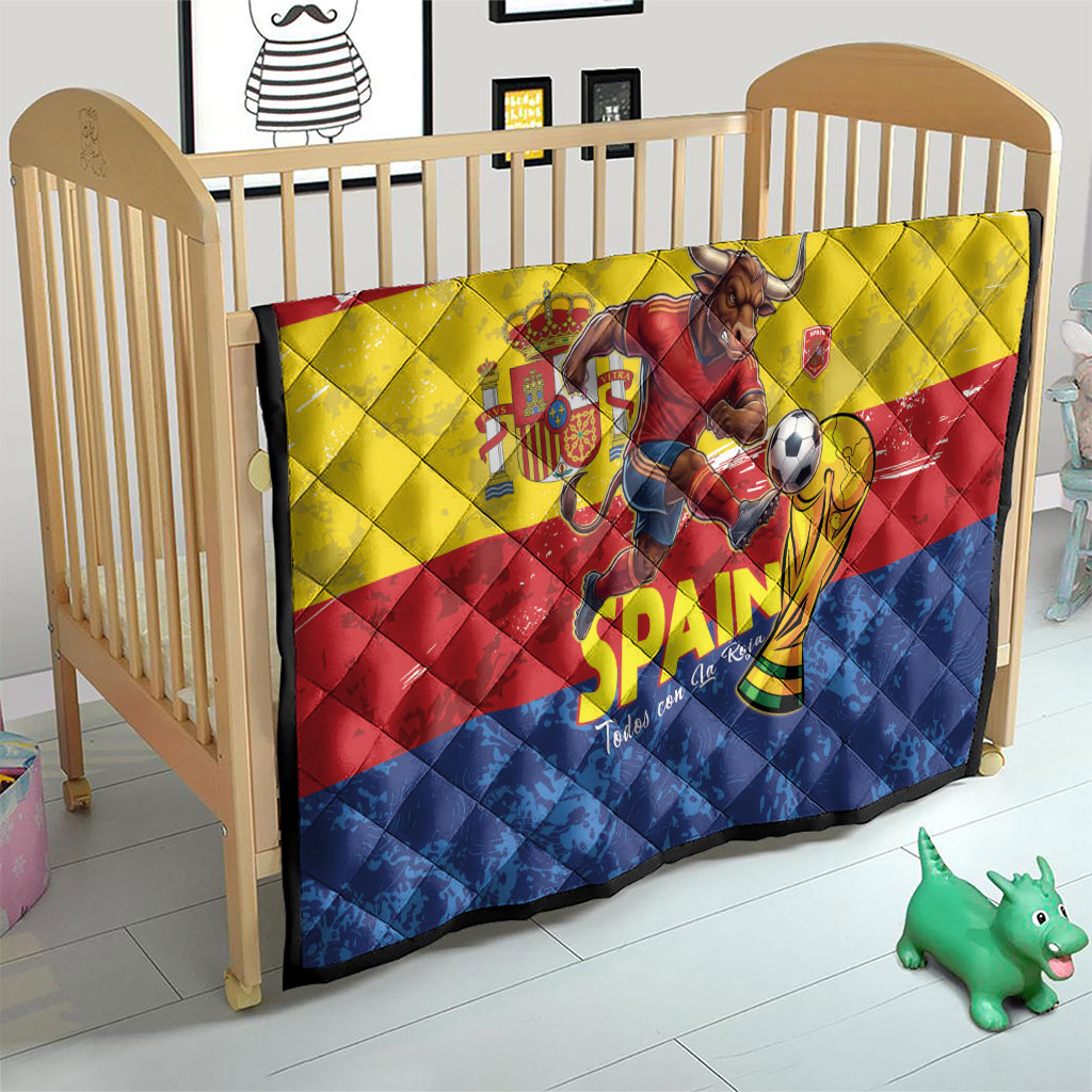 Spain National Football Quilt Spanish Bull Trophy Todos con La Roja