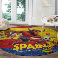 Spain National Football Round Carpet Spanish Bull Trophy Todos con La Roja