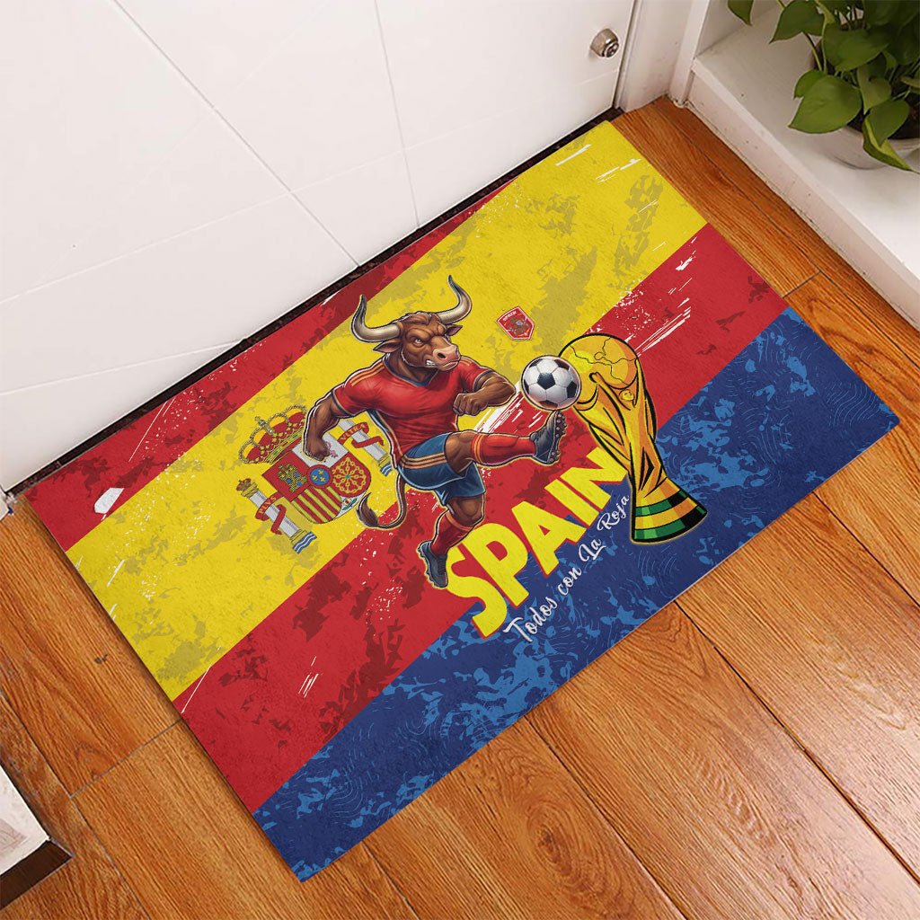 Spain National Football Rubber Doormat Spanish Bull Trophy Todos con La Roja