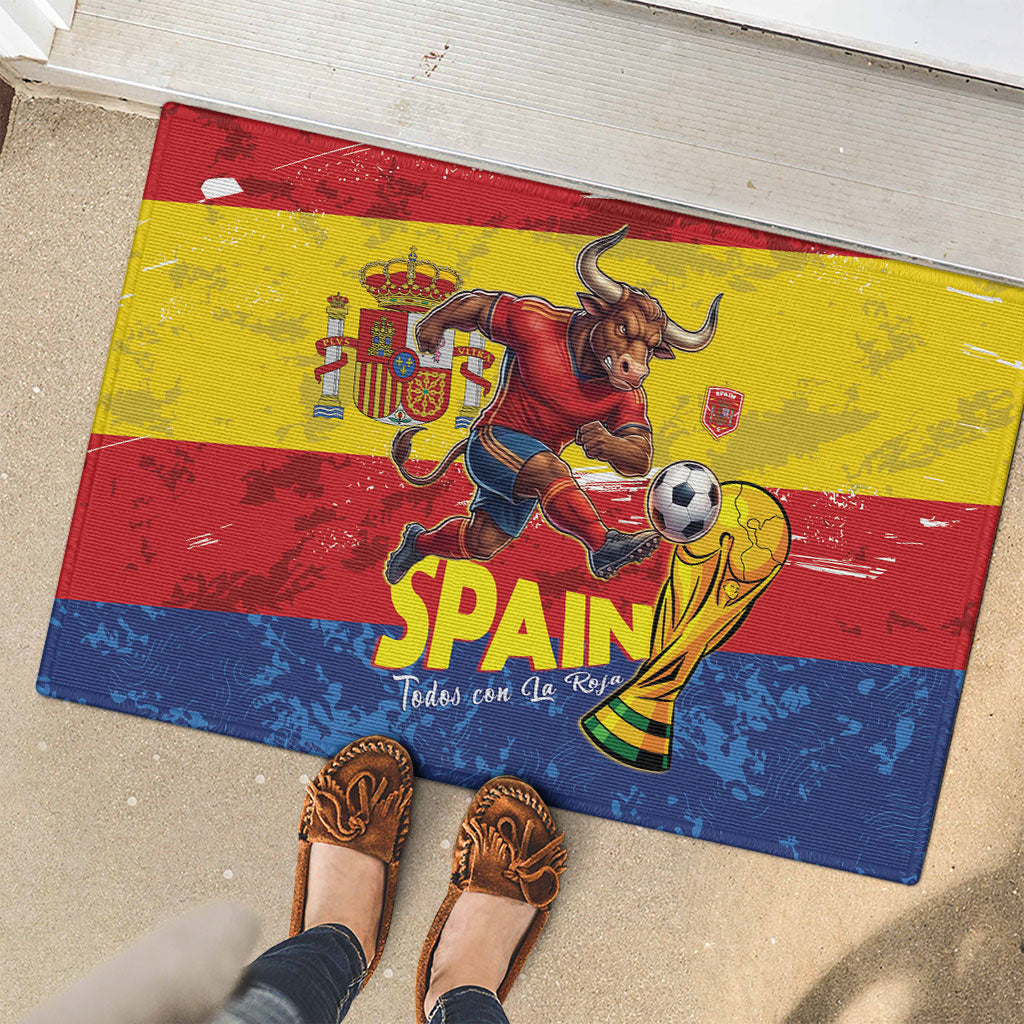 Spain National Football Rubber Doormat Spanish Bull Trophy Todos con La Roja
