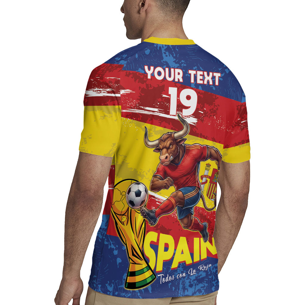 Spain National Football Custom Rugby Jersey Spanish Bull Trophy Todos con La Roja