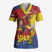Spain National Football Custom Scrub Top Spanish Bull Trophy Todos con La Roja