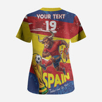 Spain National Football Custom Scrub Top Spanish Bull Trophy Todos con La Roja