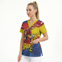 Spain National Football Custom Scrub Top Spanish Bull Trophy Todos con La Roja