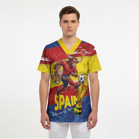 Spain National Football Custom Scrub Top Spanish Bull Trophy Todos con La Roja