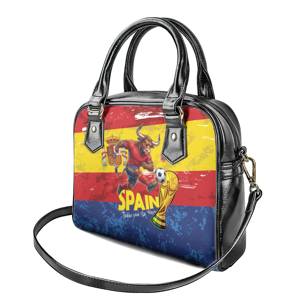 Spain National Football Shoulder Handbag Spanish Bull Trophy Todos con La Roja
