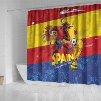 Spain National Football Shower Curtain Spanish Bull Trophy Todos con La Roja