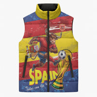 Spain National Football Custom Sleeveless Puffer Jacket Spanish Bull Trophy Todos con La Roja