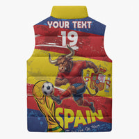 Spain National Football Custom Sleeveless Puffer Jacket Spanish Bull Trophy Todos con La Roja