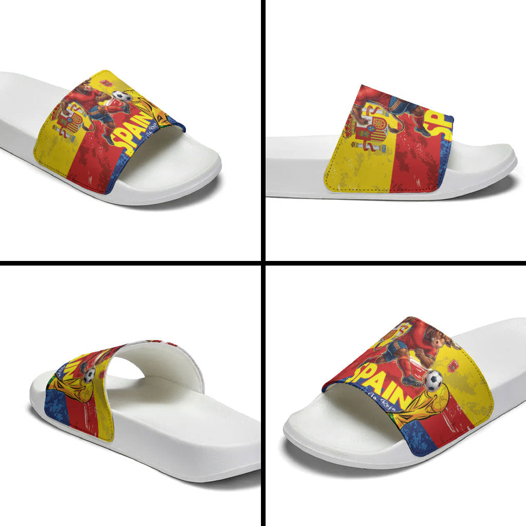 Spain National Football Slide Sandals Spanish Bull Trophy Todos con La Roja