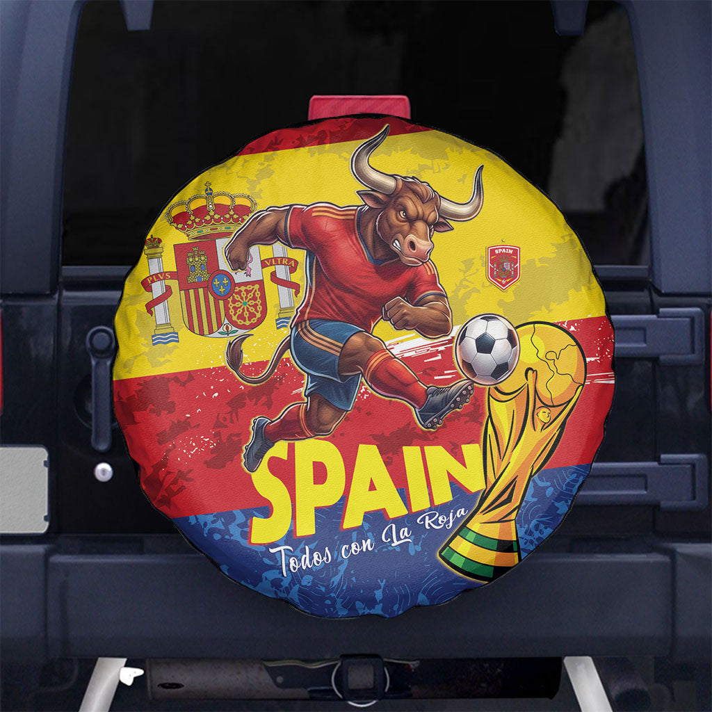 Spain National Football Spare Tire Cover Spanish Bull Trophy Todos con La Roja