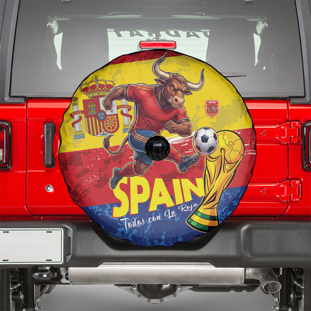 Spain National Football Spare Tire Cover Spanish Bull Trophy Todos con La Roja