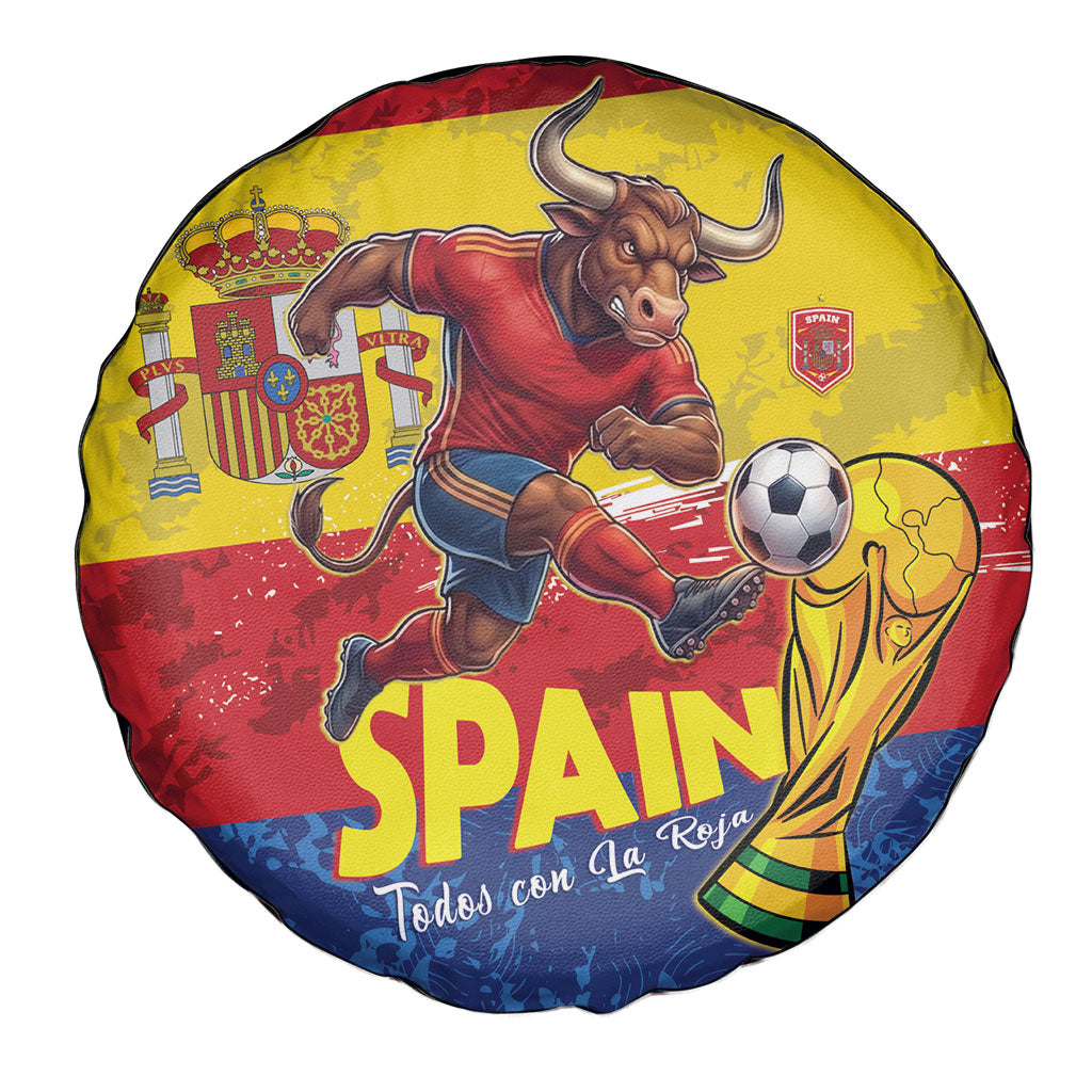 Spain National Football Spare Tire Cover Spanish Bull Trophy Todos con La Roja