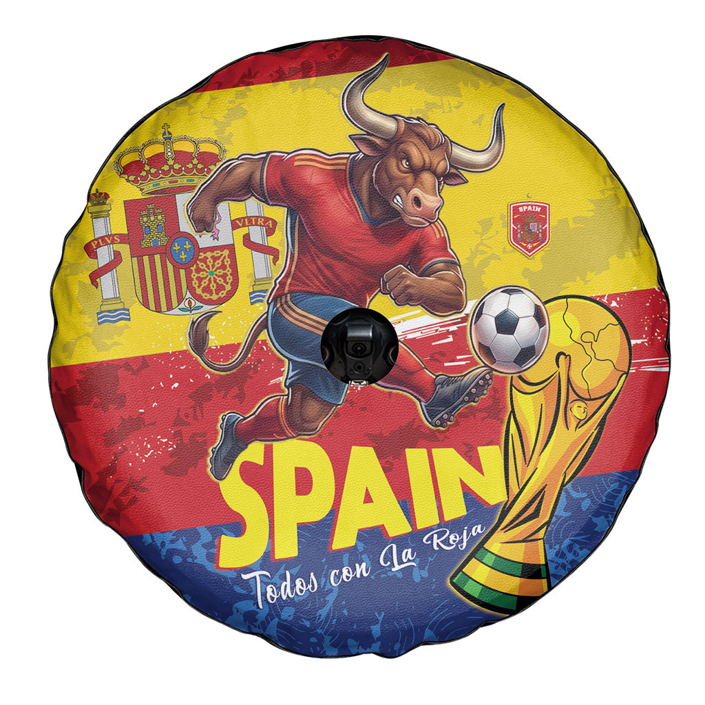 Spain National Football Spare Tire Cover Spanish Bull Trophy Todos con La Roja