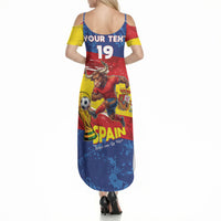 Spain National Football Custom Summer Maxi Dress Spanish Bull Trophy Todos con La Roja