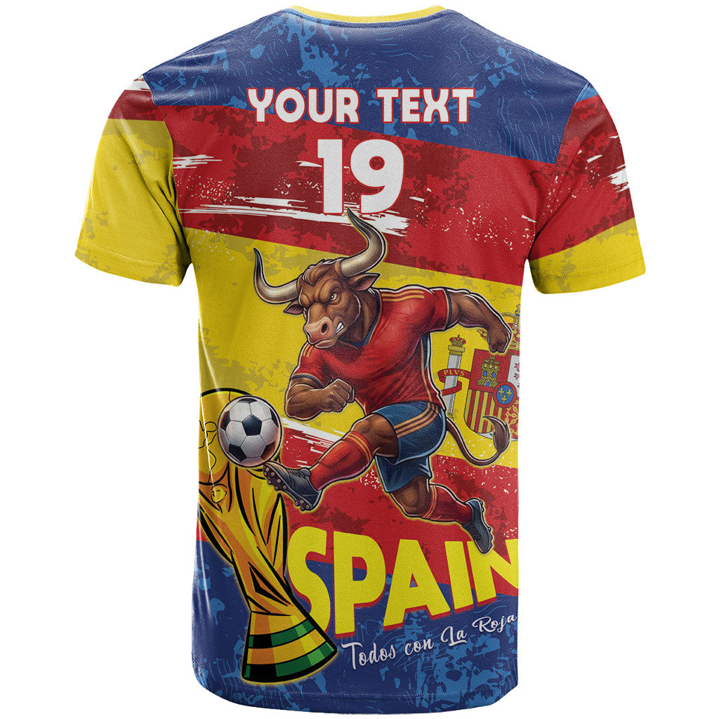 Spain National Football Custom T Shirt Spanish Bull Trophy Todos con La Roja