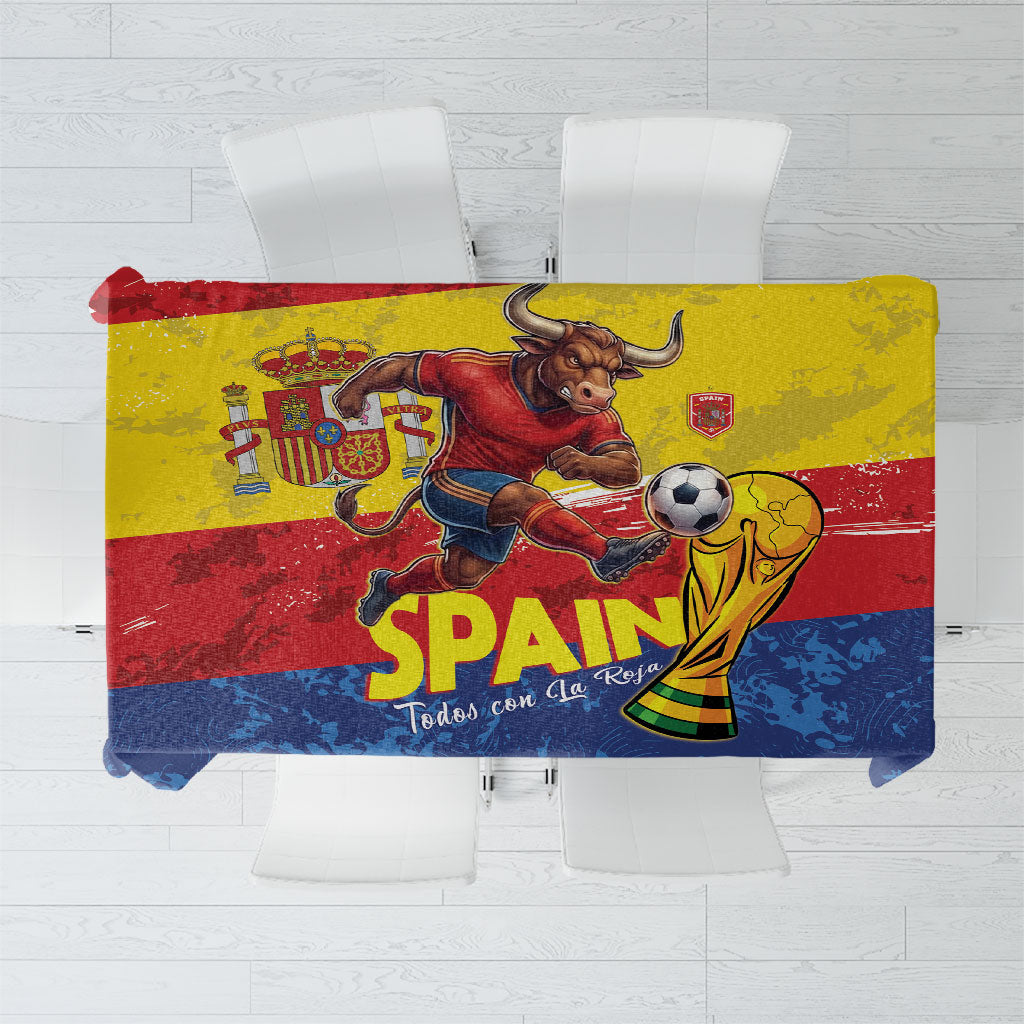 Spain National Football Tablecloth Spanish Bull Trophy Todos con La Roja