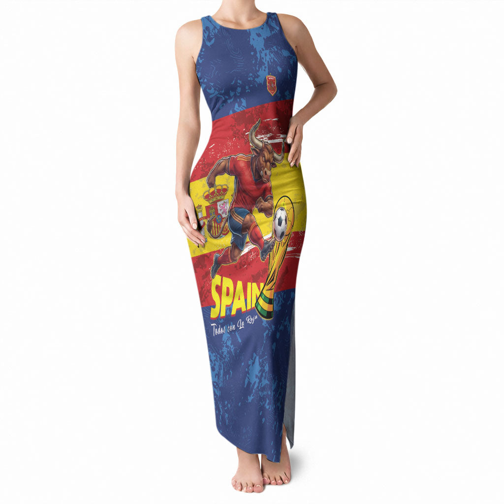 Spain National Football Custom Tank Maxi Dress Spanish Bull Trophy Todos con La Roja