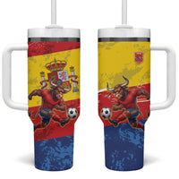 Spain National Football Tumbler With Handle Spanish Bull Trophy Todos con La Roja