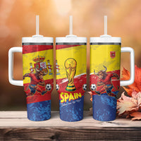 Spain National Football Tumbler With Handle Spanish Bull Trophy Todos con La Roja