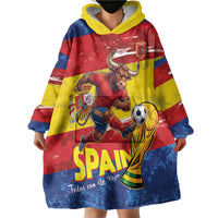 Spain National Football Custom Wearable Blanket Hoodie Spanish Bull Trophy Todos con La Roja