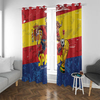Spain National Football Window Curtain Spanish Bull Trophy Todos con La Roja