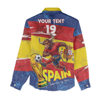 Spain National Football Custom Women Casual Shirt Spanish Bull Trophy Todos con La Roja