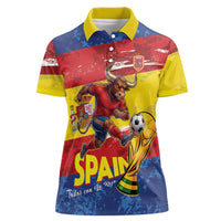 Spain National Football Custom Women Polo Shirt Spanish Bull Trophy Todos con La Roja