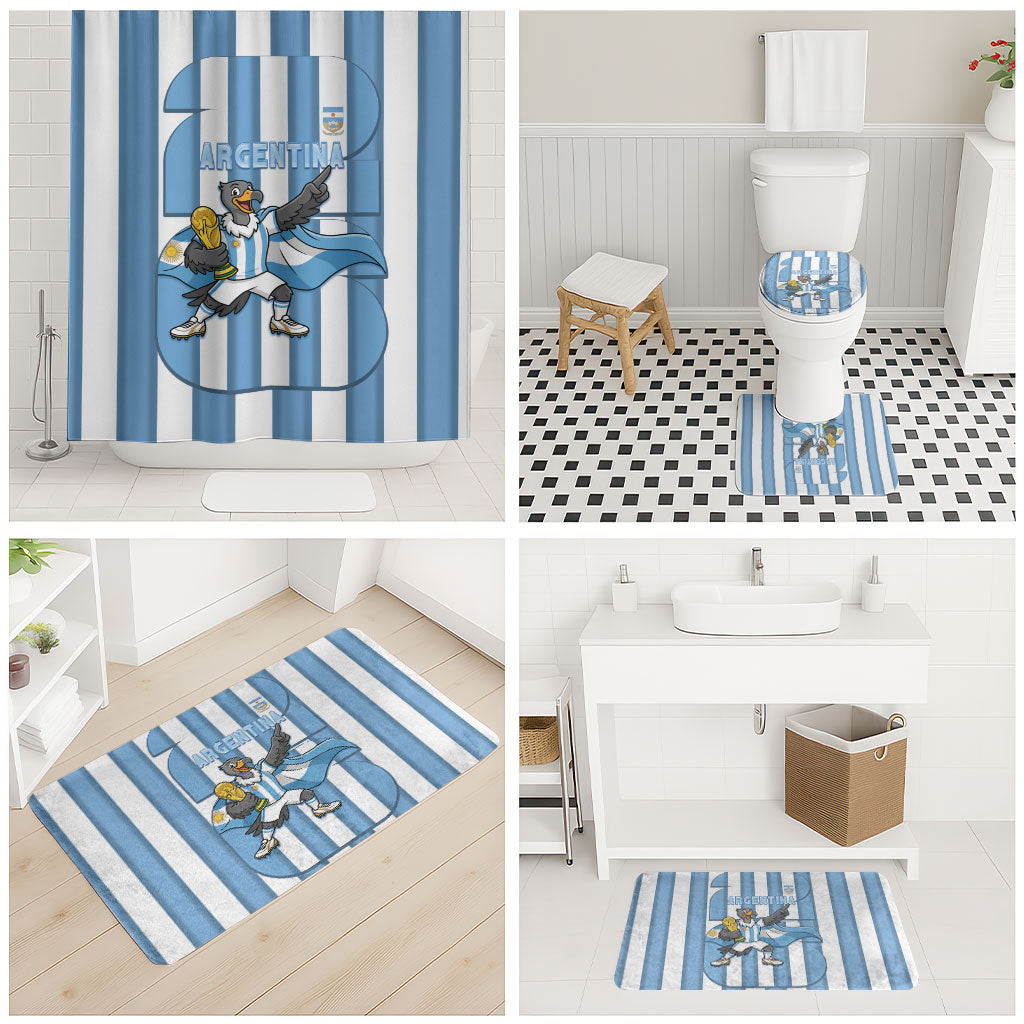 Argentina National Football Bathroom Set Andean Condor Trophy Sporty Style