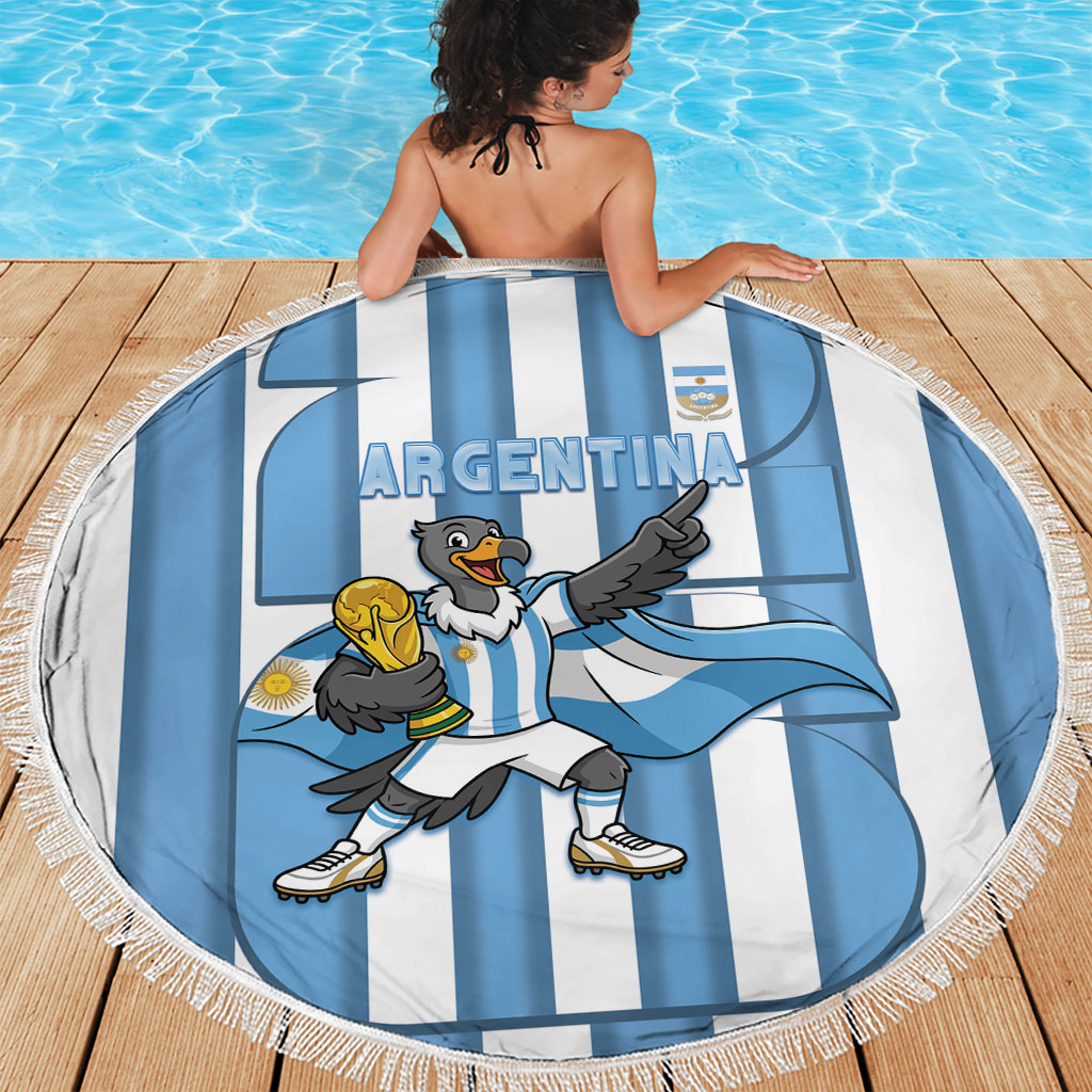 Argentina National Football Beach Blanket Andean Condor Trophy Sporty Style