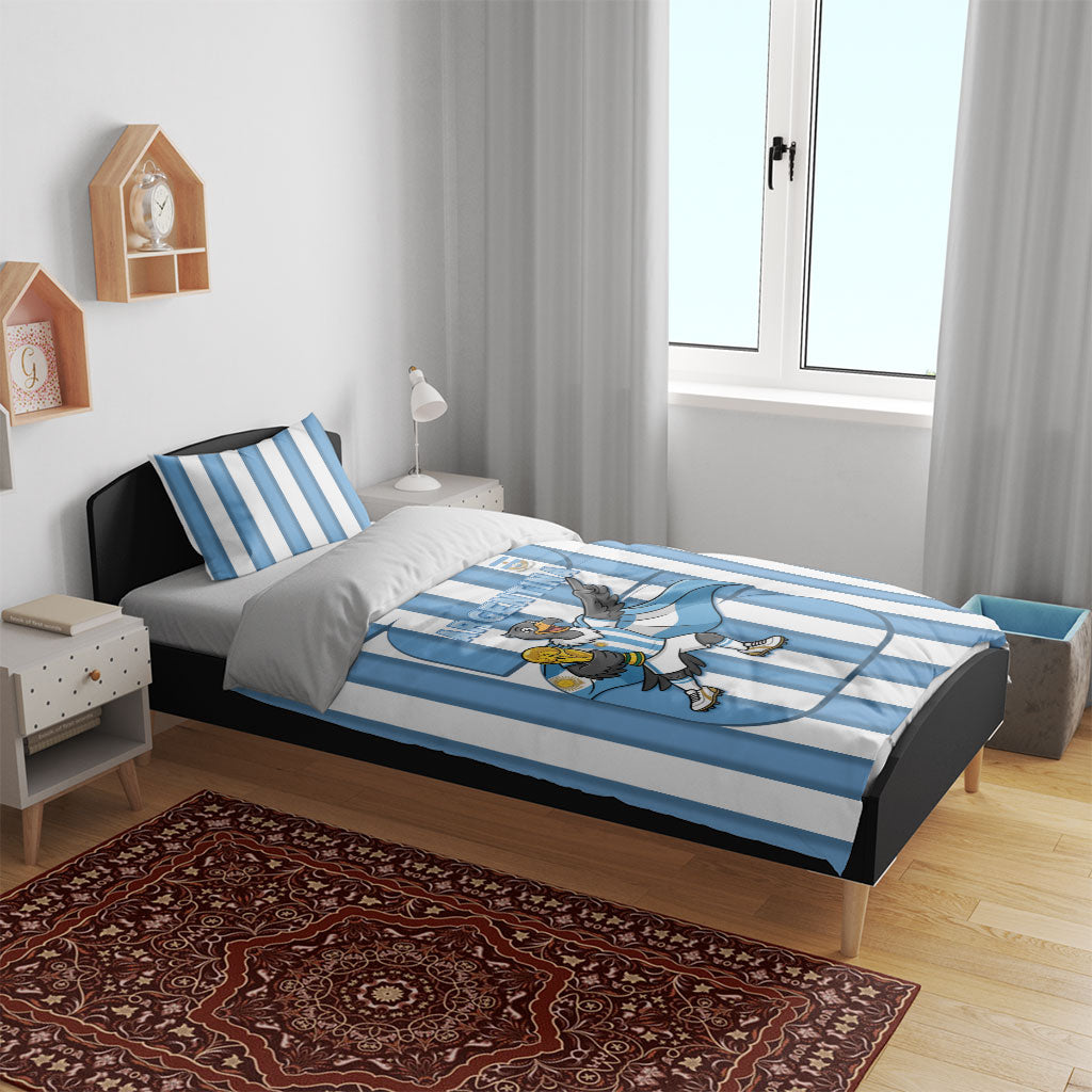 Argentina National Football Bedding Set Andean Condor Trophy Sporty Style