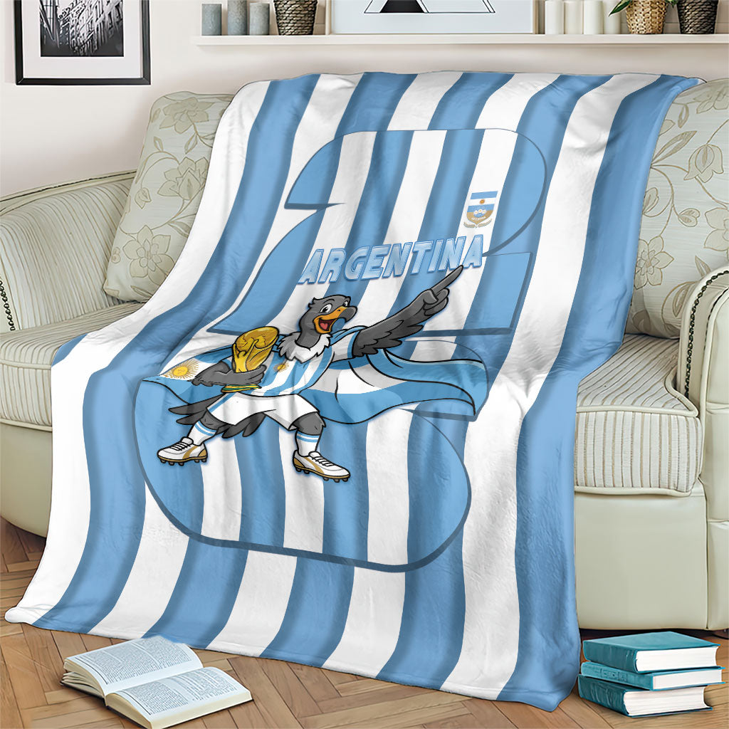 Argentina National Football Blanket Andean Condor Trophy Sporty Style