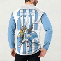 Argentina National Football Custom Button Sweatshirt Andean Condor Trophy Sporty Style