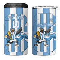 Argentina National Football Custom 4 in 1 Can Cooler Tumbler Andean Condor Trophy Sporty Style