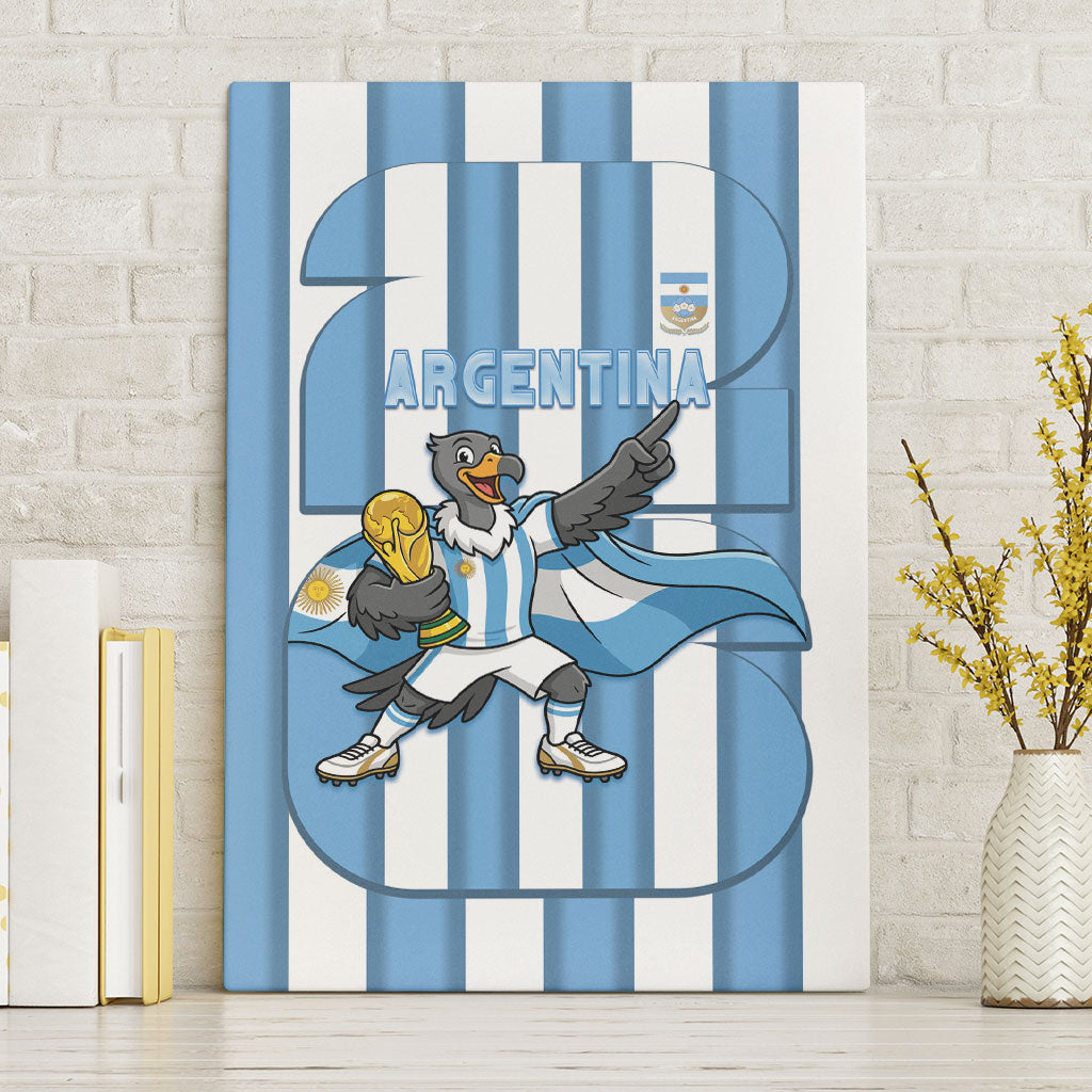 Argentina National Football Canvas Wall Art Andean Condor Trophy Sporty Style