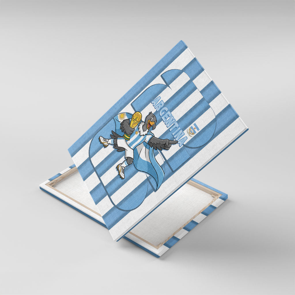Argentina National Football Canvas Wall Art Andean Condor Trophy Sporty Style