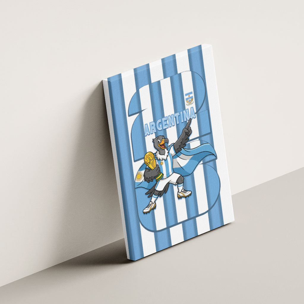 Argentina National Football Canvas Wall Art Andean Condor Trophy Sporty Style