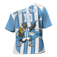 Argentina National Football Custom Cross Shoulder Shirt Andean Condor Trophy Sporty Style