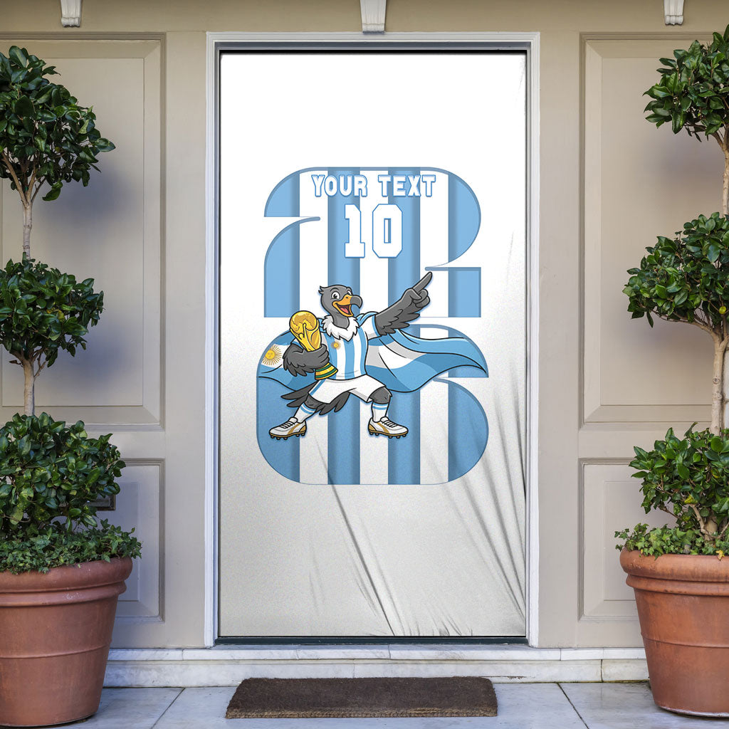 Argentina National Football Custom Door Cover Andean Condor Trophy Sporty Style