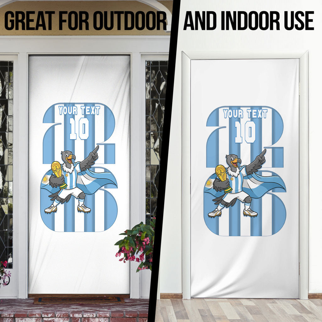 Argentina National Football Custom Door Cover Andean Condor Trophy Sporty Style