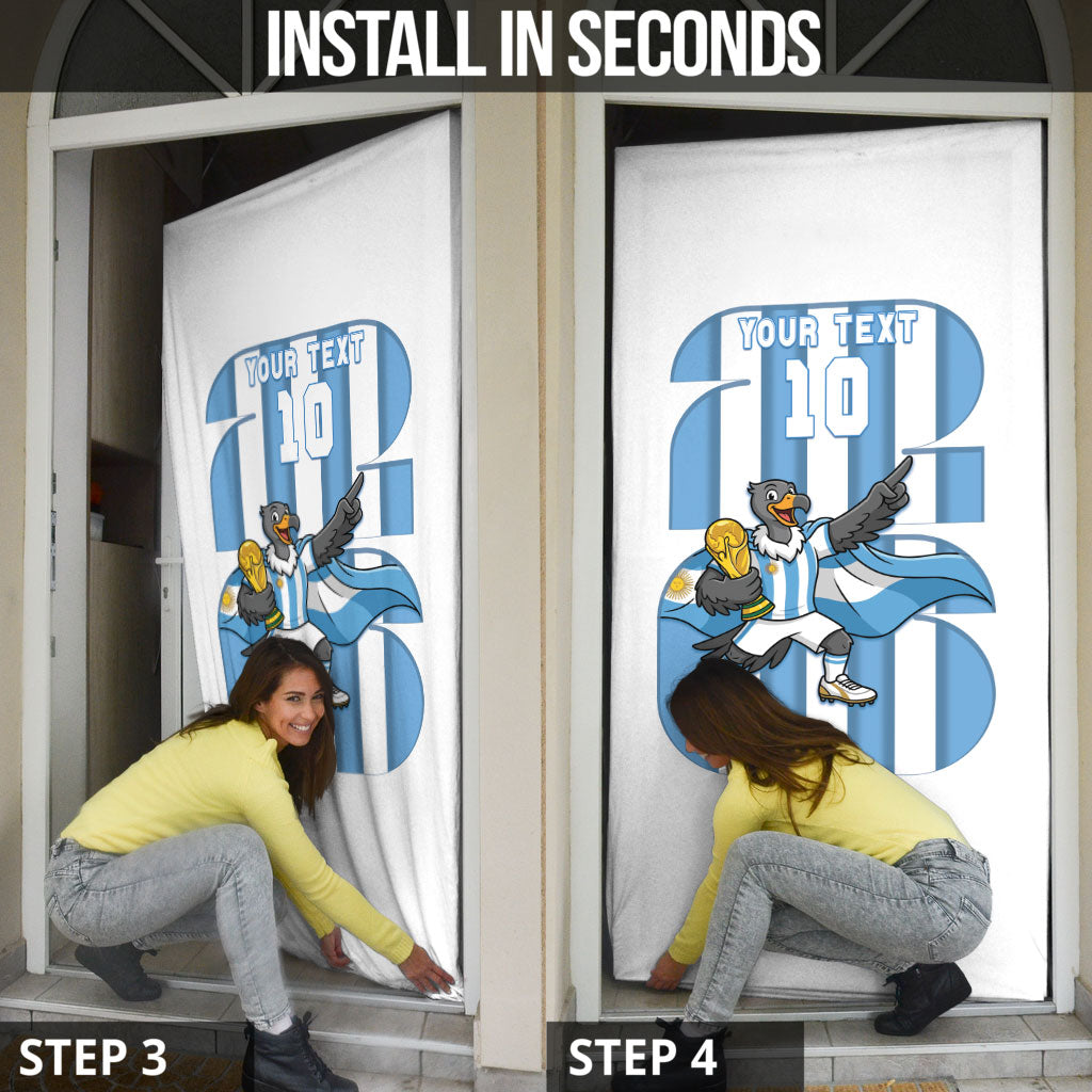 Argentina National Football Custom Door Cover Andean Condor Trophy Sporty Style